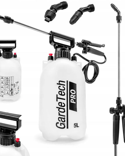 Rankinis slėginis purkštuvas 5L GardeTech PRO su 91 cm plieniniu antgaliu