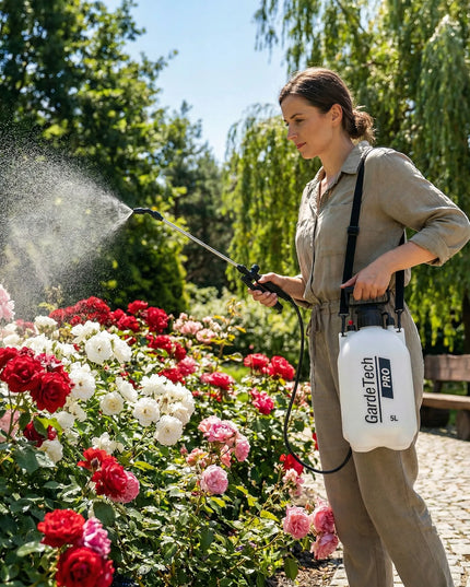Rankinis slėginis purkštuvas 5L GardeTech PRO su 91 cm plieniniu antgaliu