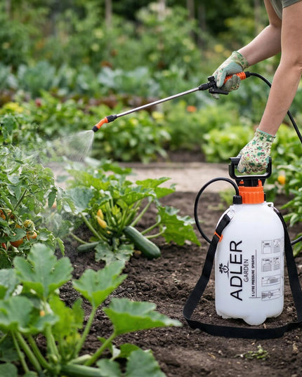 Rankinis slėginis purkštuvas su reguliavimu 5L, ilga ietis 43cm, žarna 130cm