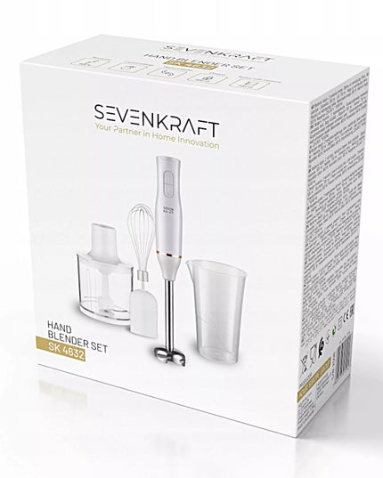 Rankinis trintuvas SevenKraft SK4632 baltas, 4-viename rinkinys su smulkintuvu ir plaktuvu