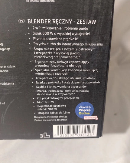Rankinis trintuvas SilverCrest SSMS 600 E5 600 W juodas