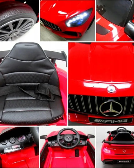 Raudonas Mercedes GTR-S su minkštais EVA ratais, minkšta sėdyne ir licencija