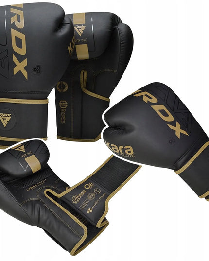 RDX F6 Kara bokso treniruočių pirštinės 14 oz, juodos