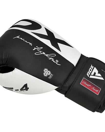 RDX REX F4 bokso pirštinės, juodos ir baltos spalvos, 12oz