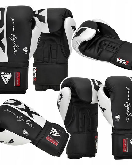 RDX REX F4 bokso pirštinės, juodos ir baltos spalvos, 12oz