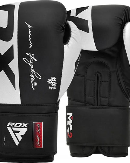 RDX REX F4 bokso pirštinės, juodos ir baltos spalvos, 12oz