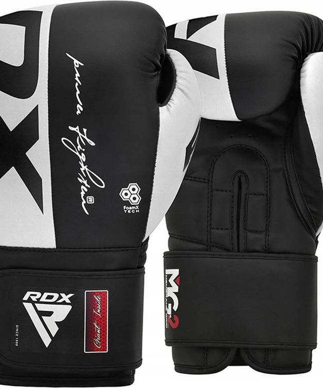 RDX REX F4 bokso pirštinės, juodos ir baltos spalvos, 12oz