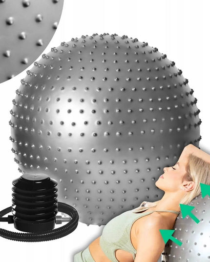 Reabilitacinis masažinis sensorinis mankštos kamuolys, didelis, 65 cm + pompa