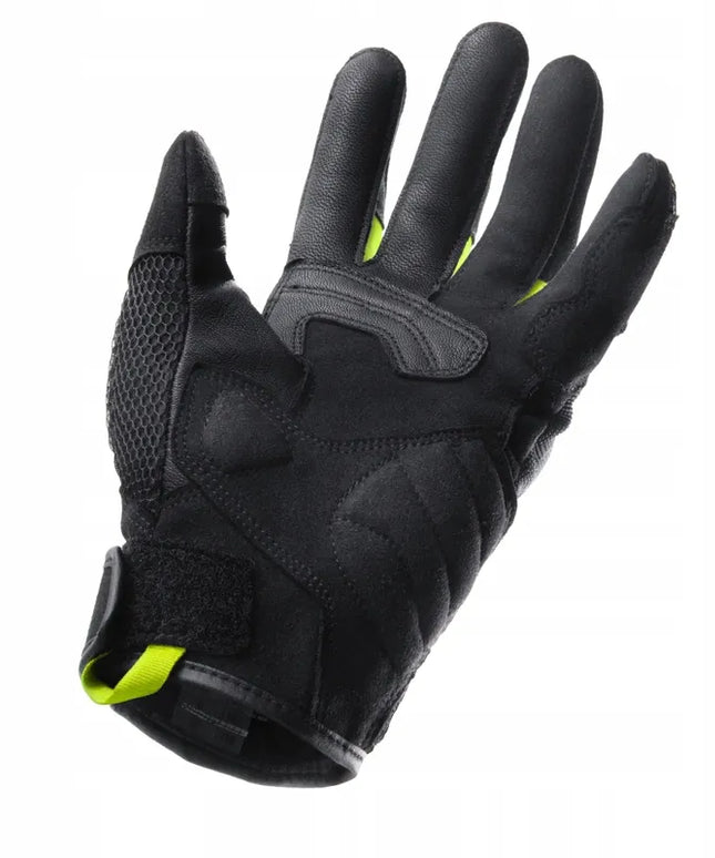 REBELHORN CORE BLACK GREY FLUO trumpos vasarinės motociklininko pirštinės XL