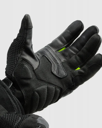 REBELHORN CORE BLACK GREY FLUO trumpos vasarinės motociklininko pirštinės XL
