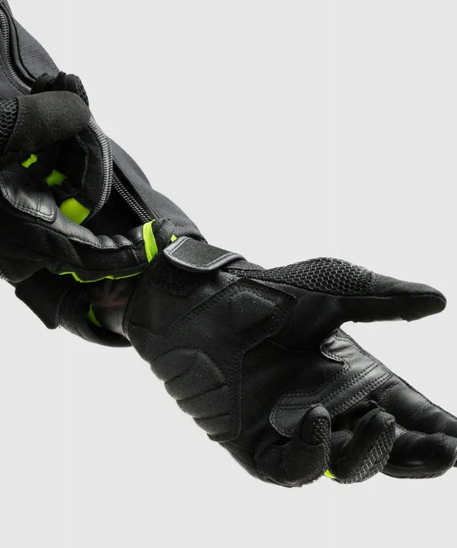 REBELHORN CORE BLACK GREY FLUO vyriškos trumpos vasarinės motociklininko pirštinės L dydis