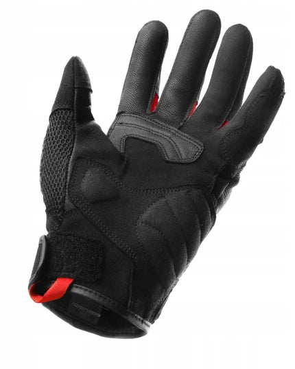 REBELHORN CORE BLACK RED trumpos vasarinės motociklininko pirštinės M
