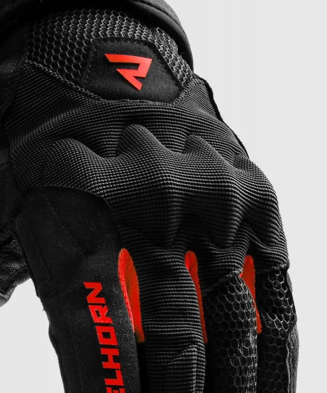Rebelhorn Core Black Red vasarinės trumpos motociklininko pirštinės XL