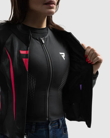 REBELHORN DIVA ST BLACK PINK moteriška odinė motociklininko striukė 34