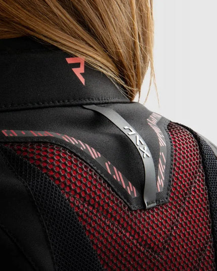 Rebelhorn Jax Lady moteriška tekstilinė motociklininko striukė, juoda/raudona