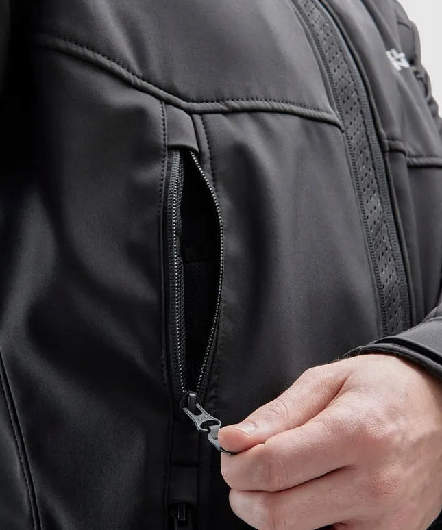 REBELHORN SLASH vyriška tekstilinė motociklininko striukė, juoda