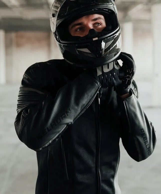 Rebelhorn Vandal odinė moteriška striukė Black/Flo Red XL