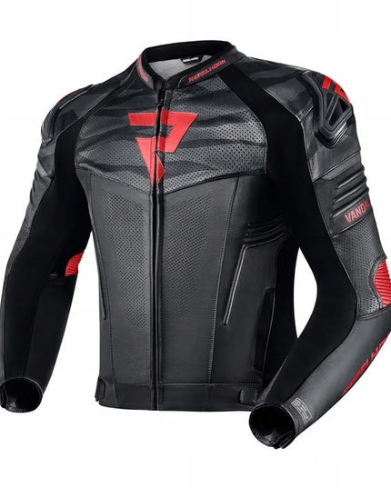 Rebelhorn Vandal odinė moteriška striukė Black/Flo Red XL