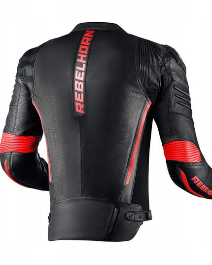 Rebelhorn Vandal odinė moteriška striukė Black/Flo Red XL