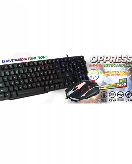 Rebeltec Oppressor – laidinis klaviatūros ir pelės rinkinys USB