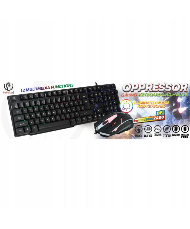 Rebeltec Oppressor – laidinis klaviatūros ir pelės rinkinys USB