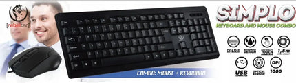 Rebeltec Simplo – laidinis klaviatūros ir pelės komplektas USB