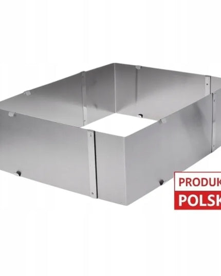 Reguliuojama stačiakampė kepimo forma, aukšta 10 cm, nerūdijančio plieno