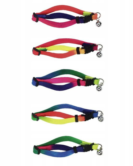 Reguliuojamas antkaklis katėms Rainbow su varpeliu, 10 mm, Kerbl