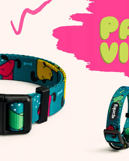 Reguliuojamas antkaklis mažam šuniui S – 4FUNKY Pawty Vibes spalvingas ir lengvas