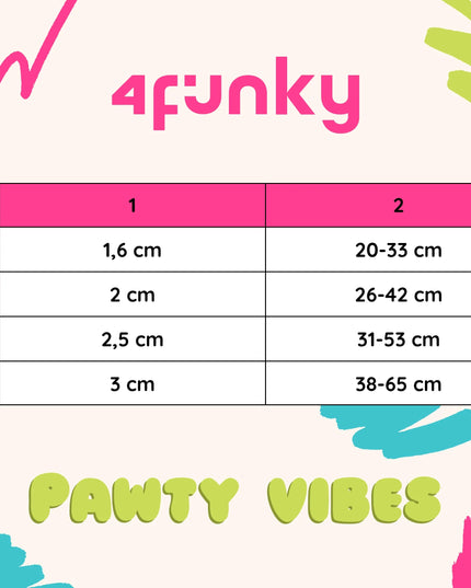 Reguliuojamas antkaklis mažam šuniui S – 4FUNKY Pawty Vibes spalvingas ir lengvas