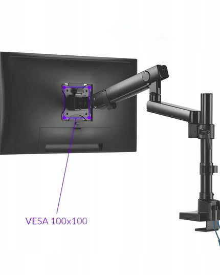 Reguliuojamas dviejų monitorių laikiklis Spacetronik 17-32", 16 kg, USB, VESA, juodas