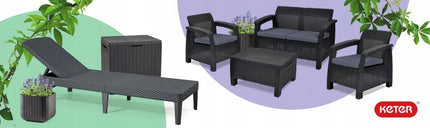 Reguliuojamas sodo gultas Keter Jaipur Sun Lounger