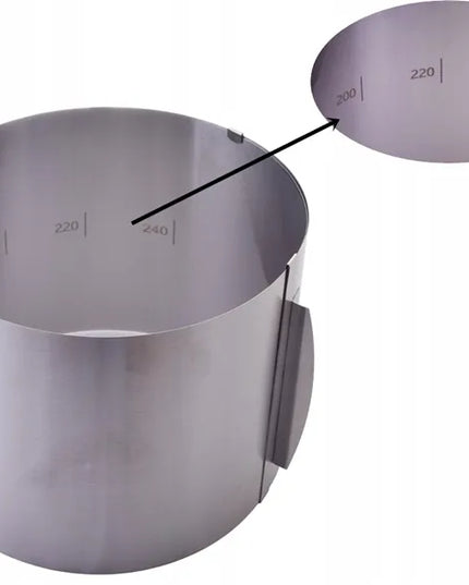 Reguliuojamas torto žiedas 15 cm, 16-30 cm, kepimo forma + 2 segtukai dovanų