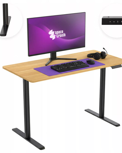 Reguliuojamo aukščio elektrinis rašomasis stalas 120x60 cm, 50 kg, Spacetronik
