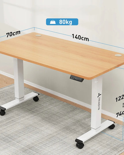 Reguliuojamo aukščio elektrinis rašomasis stalas Triadyn WorkBase 1407, 140x70 cm