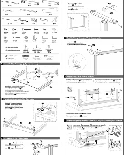 Reguliuojamo aukščio elektrinis stalas Control+ 120/60 LVNSystem, juodas, 73–122 cm