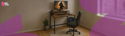 Reguliuojamo aukščio kompiuterio stalas Spacetronik Loft su lentyna 100x55 cm
