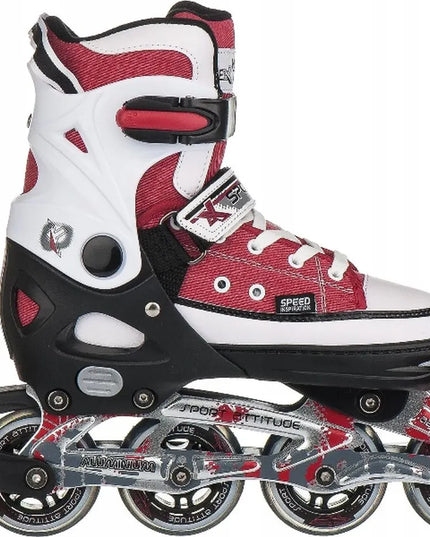 Reguliuojamos Nils Extreme riedučiai-sportbačiai, raudoni, dydis XS 29-32
