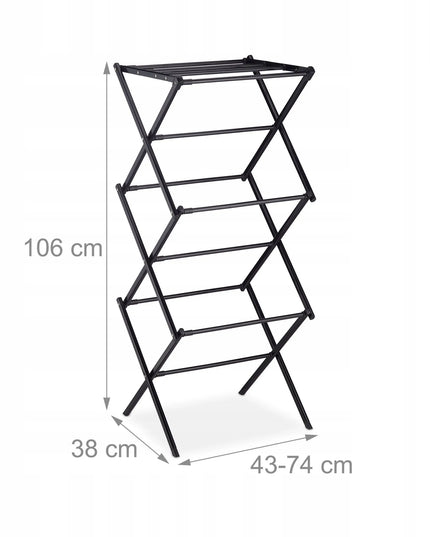 Relaxdays laisvai pastatoma drabužių džiovykla, 106 cm x 43–74 cm