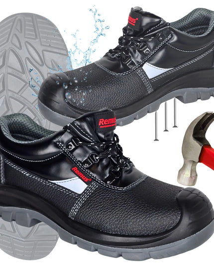 Remus BIG BUMP LOW S3 saugūs darbo batai, odiniai, neperšlampami su apsauginiu noseliu