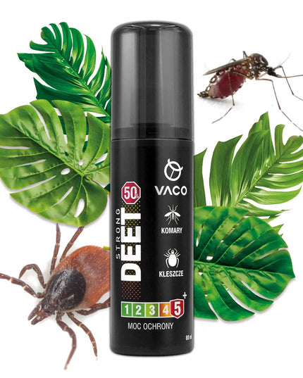Repelentinis purškalas nuo uodų ir erkių VACO Strong 50, 80 ml, 50% DEET