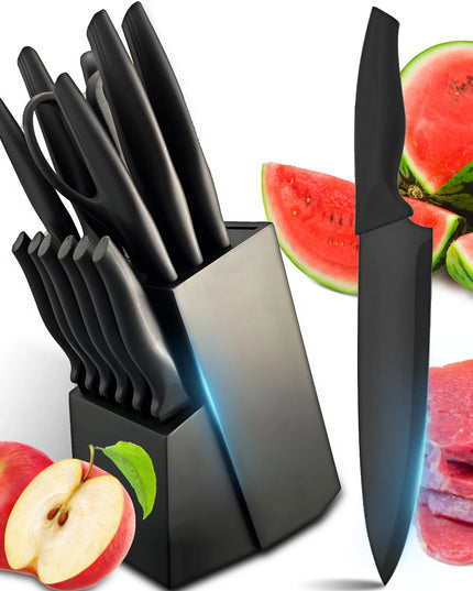RETOO 16 dalių virtuvinių peilių rinkinys su stovu