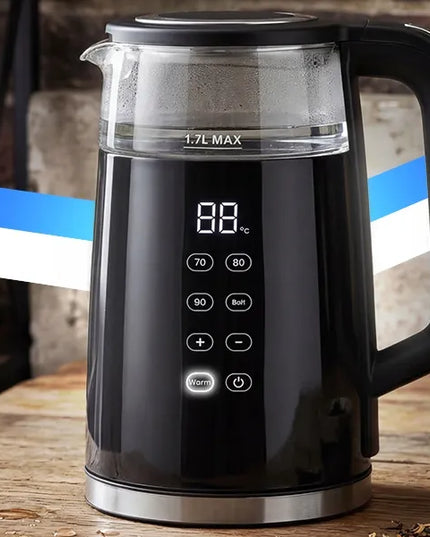 RETOO belaidis elektrinis virdulys, 1,7 l, 2200 W, stiklinis, su temperatūros reguliavimu