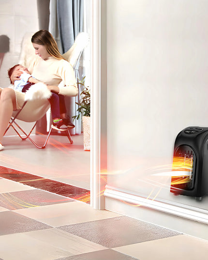 RETOO E192 elektrinis mini šildytuvas į rozetę, 400W su nuotolinio valdymo pulteliu