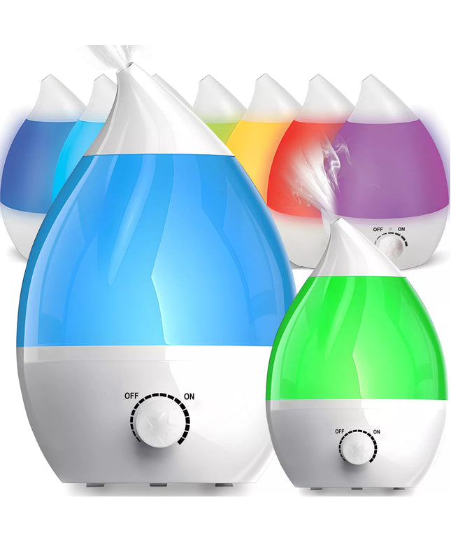 RETOO E683 ultragarsinis oro drėkintuvas, tylus difuzorius, LED lemputė 7 spalvų, 25W, jonizatorius, 2.6L