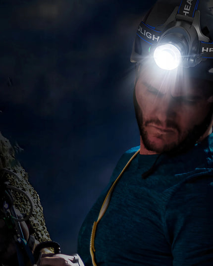 RETOO E852 vandeniui atsparus LED galvos žibintas, 300 m diapazonas