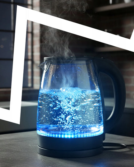 RETOO elektrinis stiklinis belaidis virdulys su LED apšvietimu, 1,7 l, 2200 W
