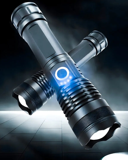 RETOO galingas taktinis LED žibintuvėlis, įkraunamas per USB, išgyvenimo stilius, 5 švietimo režimai