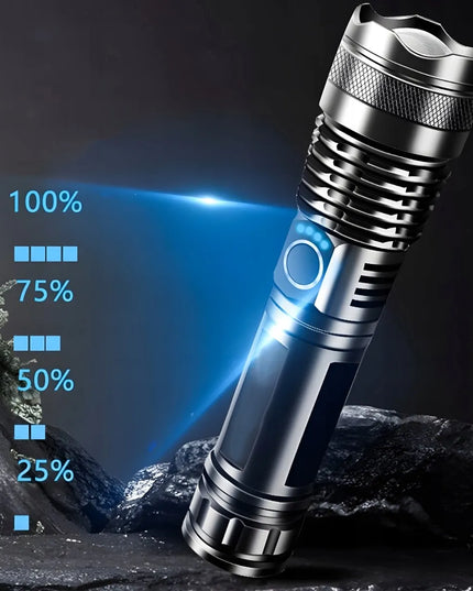 RETOO galingas taktinis LED žibintuvėlis, įkraunamas per USB, išgyvenimo stilius, 5 švietimo režimai