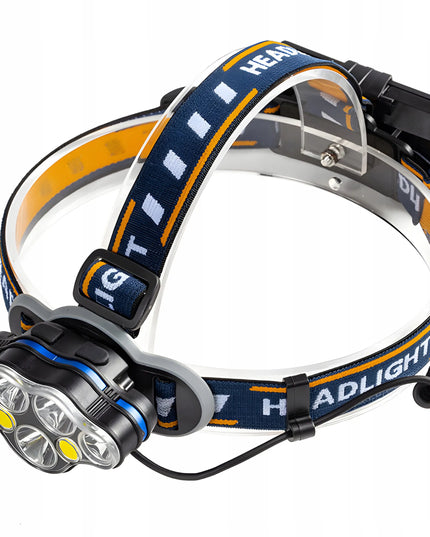RETOO S148 galvos žibintuvėlis, 8 LED COB T6, įkraunamas per USB, galingas